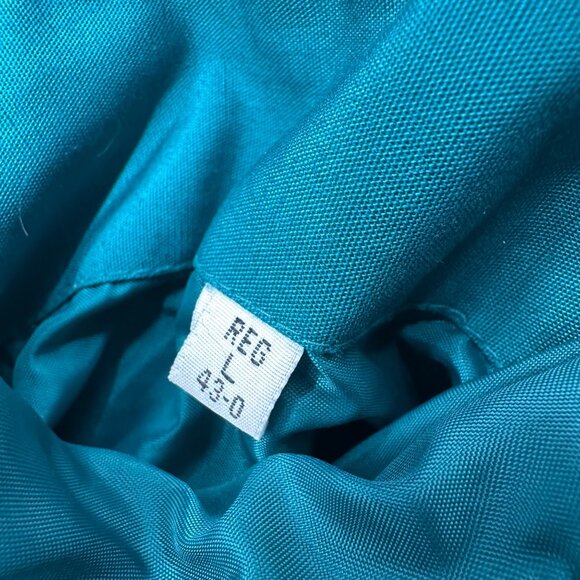 Vintage Bomber Jacket Par Four 1990s Teal Size Large Zip Up Pockets Retro - Picture 6 of 10
